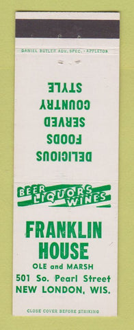 Matchbook Cover - Franklin House New London WI