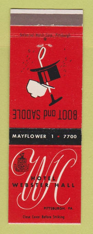Matchbook Cover - Hotel Webster Hall Pittsburgh PA Boot and Saddle