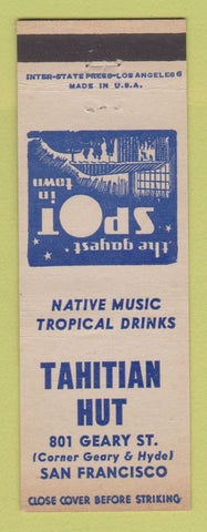 Matchbook Cover - Tahitian Hut San Francisco CA