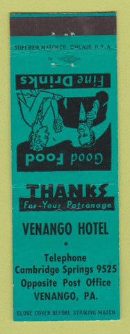 Matchbook Cover - Venango Hotel PA