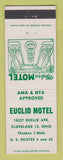 Matchbook Cover - Euclid Motel Cleveland OH