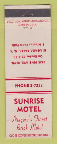 Matchbook Cover - Sunrise Motel Niagara Falls NY