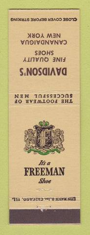 Matchbook Cover - Freeman Men's Shoes Davidson's Canandaigua NY