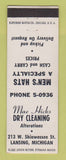 Matchbook Cover - Mae Hicks Dry Cleaning Lasning MI WARPED