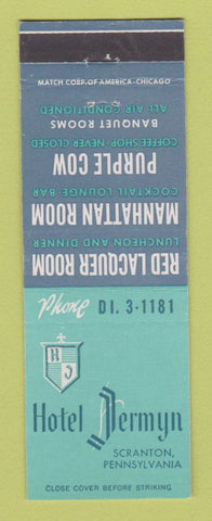 Matchbook Cover - Hotel Jermyn Scranton PA