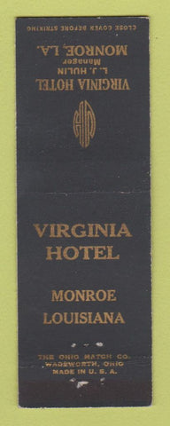 Matchbook Cover - Virginia Hotel Monroe LA