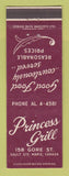 Matchbook Cover - Princess Grill Sault Ste Marie ON