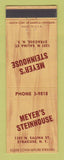 Matchbook Cover - Meyer's Steinhouse Syracuse NY