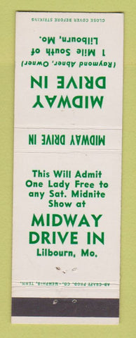 Matchbook Cover - Mid Way Drive In Movies Lilbourn MO