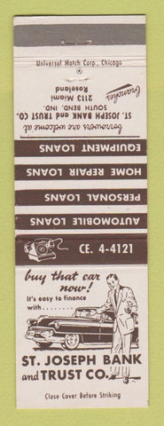 Matchbook Cover - St Joseph Bank and Trust South Bend IN