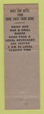 Matchbook Cover - Hotel Kepler Meadville PA  WEAR