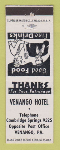 Matchbook Cover - Venango Hotel PA