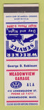 Matchbook Cover - Meadowview Garage Longmeadow MA towing