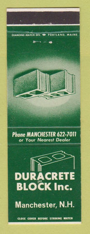 Matchbook Cover - Duracrete Block Concrete Manchester NH