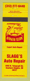 Matchbook Cover - Slagg's Auto Repair Dearborn Heights MI