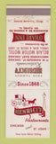Matchbook Cover - Henrici's Restaurants Chicago IL St Louis MO WEAR