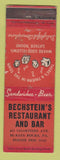 Matchbook Cover - Bechstein's Restaurant Bar McKees Rocks PA WORN