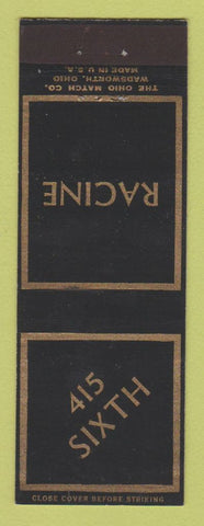 Matchbook Cover - 415 Sixth Racine WI