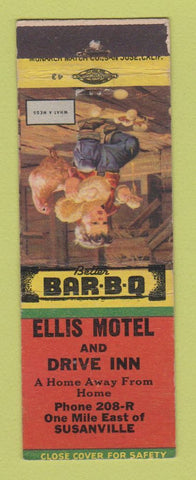 Matchbook Cover - Ellis Motel Drive Inn Susanville CA BBQ