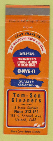 Matchbook Cover - Tom Son Cleaners Upland CA