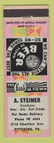 Matchbook Cover - A Steimer Beer Distributor Pittsburgh PA