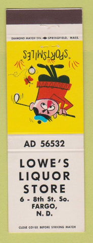 Matchbook Cover - Lowe's Liquor Store Fargo ND WORN BACK