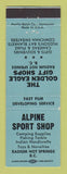 Matchbook Cover - Alpine Sport Shop fishing tackle Radium Hot Springs BC WEAR