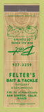 Matchbook Cover - Felter's Bait and Tackle San Simeon CA