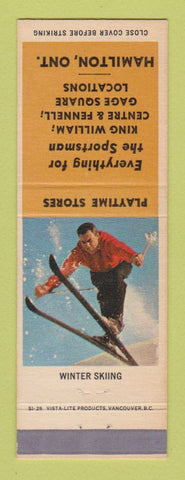 Matchbook Cover - Playtime Sports Sporting Goods Hamilton ON skiing