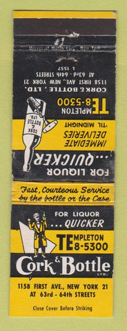 Matchbook Cover - Cork & Bottle Liquor New York City WORN