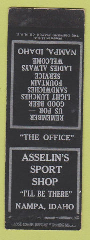 Matchbook Cover - Asselin's Sport Shop Nampa ID WEAR