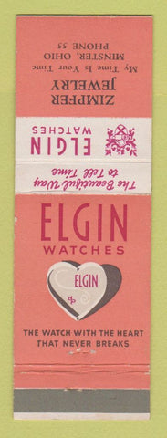 Matchbook Cover - Elgin Watches Zimpfer Jewelry Minster OH