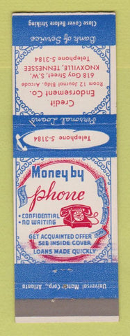 Matchbook Cover - Credit Endorsement Company Knoxville TN loans