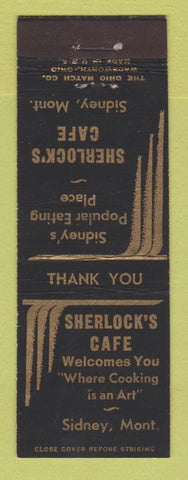 Matchbook Cover - Sherlock's Cafe Sidney MT