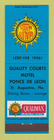 Matchbook Cover - Quality Courts Motels Ponce De Leon St Augustine FL
