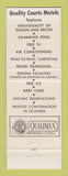 Matchbook Cover - Quality Courts Motels Ponce De Leon St Augustine FL