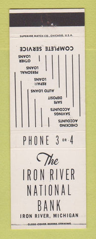 Matchbook Cover - Iron River National Bank MI
