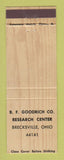 Matchbook Cover - BF Goodrich Research Center Brecksville OH tires