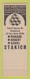 Matchbook Cover - Stakich Insurance Real Estate Construction Cleveland OH