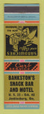 Matchbook Cover - Bankston's Snack Bar Motel Jenkinsburg GA