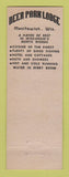 Matchbook Cover - Deer Park Lodge Manitowish WI