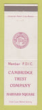 Matchbook Cover - Cambridge Trust Company MA