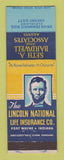 Matchbook Cover - Lincoln National Insurance Abraham Seth Bardwell Cleveland OH