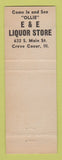 Matchbook Cover - E&E Liquor Store Creve Coeur IL