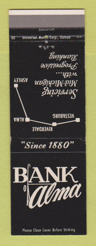Matchbook Cover - Bank of Alma MI Vestaburg Riverdale Ashley
