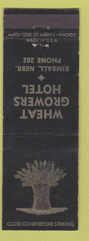 Matchbook Cover - Wheat Growers Hotel Kimball NE