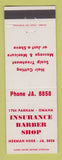 Matchbook Cover - Insurance Barber Shop Omaha NE