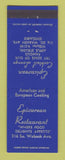 Matchbook Cover - Epicurean Cocktail Lounge Restaurant Chicago IL