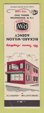 Matchbook Cover - Rickard Wilson Insurance Real Estate Medina OH