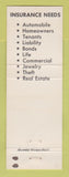 Matchbook Cover - Rickard Wilson Insurance Real Estate Medina OH